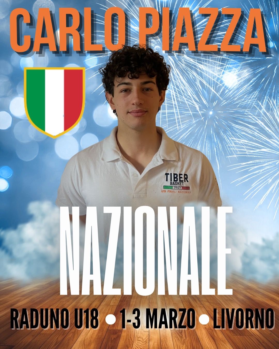 Tiber, Carlo Piazza convocato per il raduno della nazionale U18